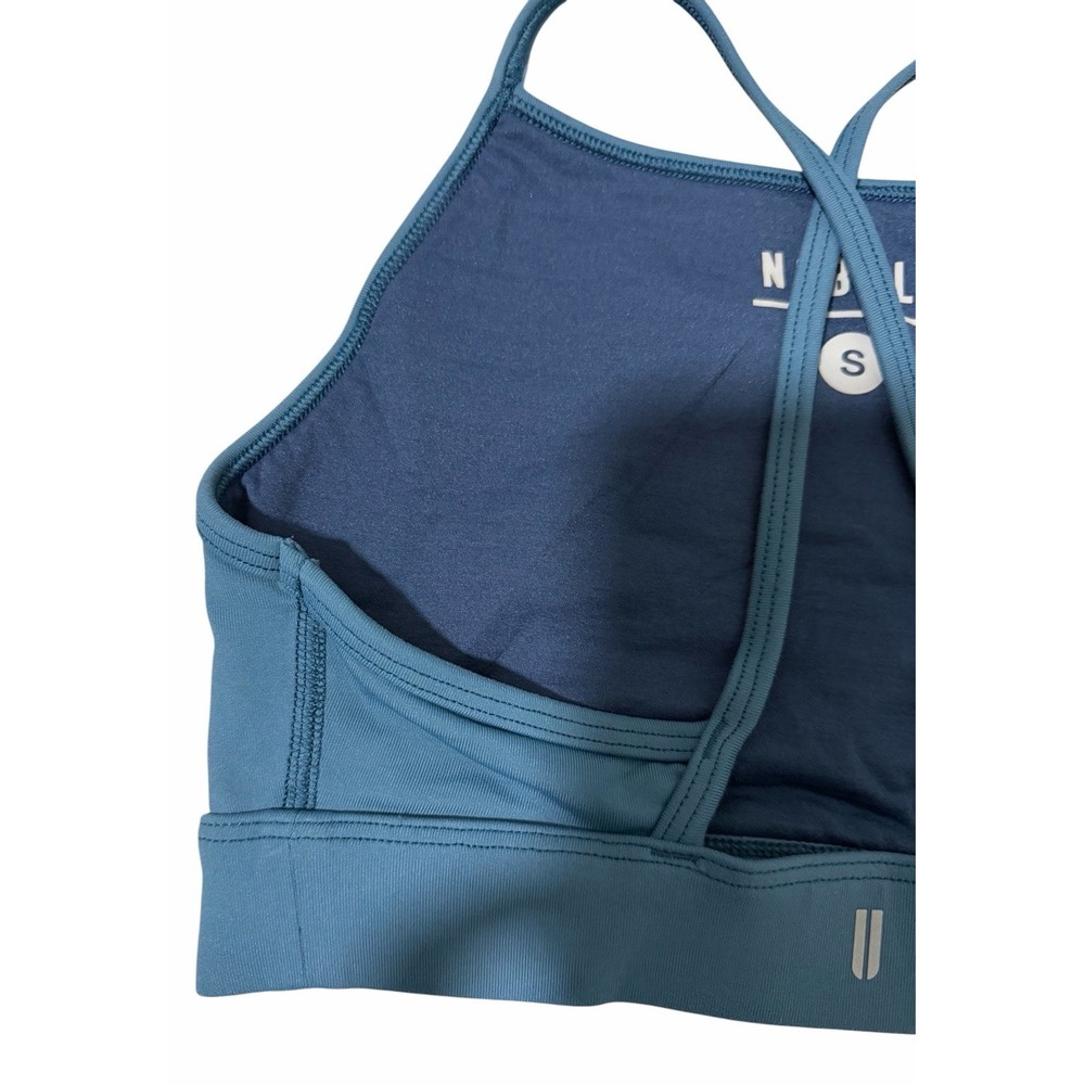 NoBull High Neck Sports Bra Steele Blue Activewear Yoga Women's Size Small - Picture 8 of 11